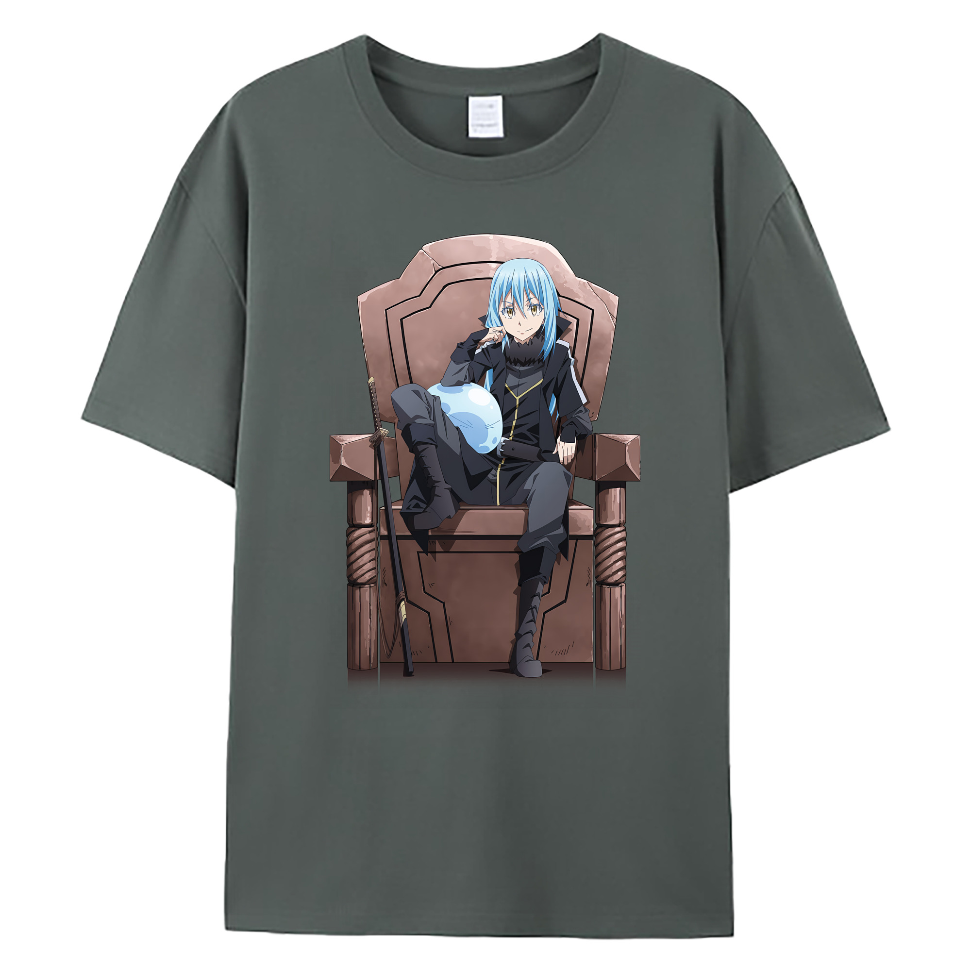 （画像用） 転スラ Regarding Reincarnated to Slime 綿100％ メンズ半袖Tシャツ｜肌触りやわらか＆通気性